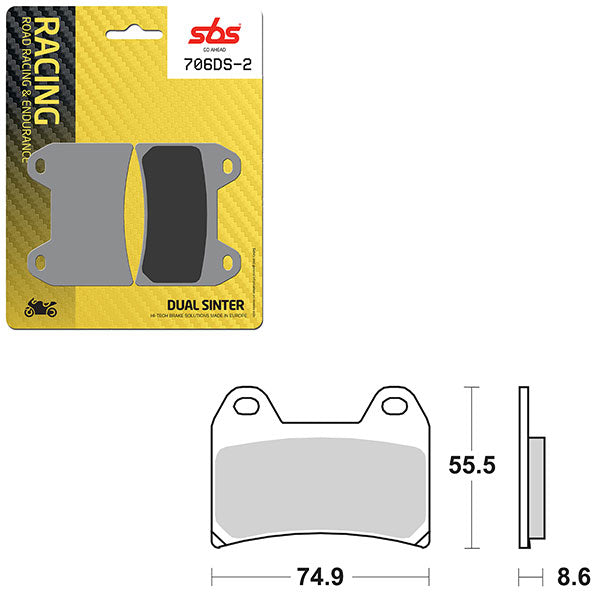 SBS DS-2 DUAL SINTER DYNAMIC RACING CONCEPT PAD  6410706106