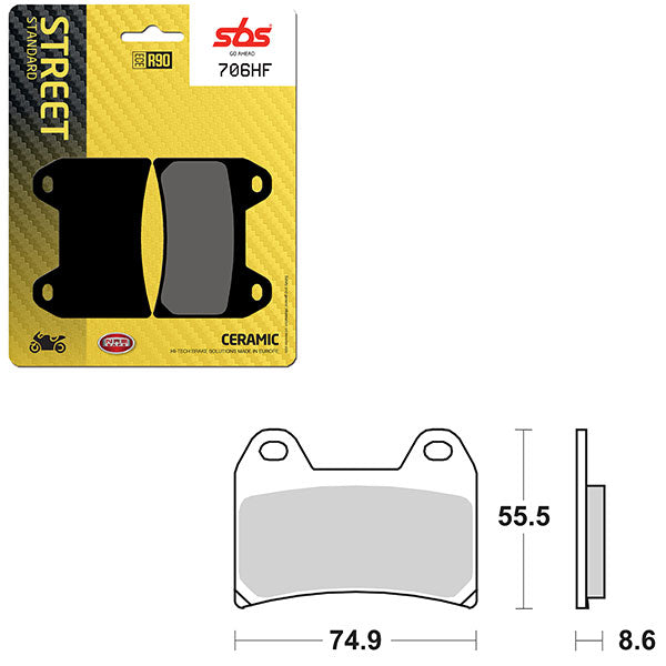 SBS ATV/UTV CERAMIC BRAKE PAD  6190706100