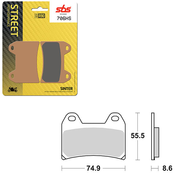 SBS PERFORMANCE HS SINTER BRAKE PAD  6250706100