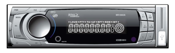 BOSS AUDIO MP3 COMP  RECEIVER, AM/FM, USB/SD,  AUX- MR1308UAB