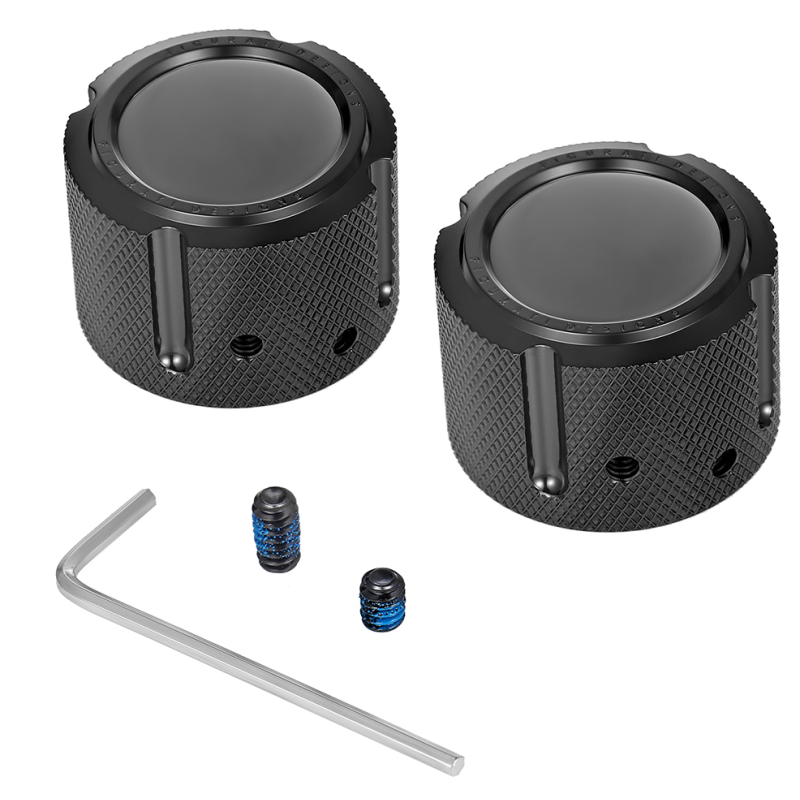 FIGURATI DESIGNS FRONT AXLE NUT COVERS PLAIN IN BLACK FD65-FAC-BLK