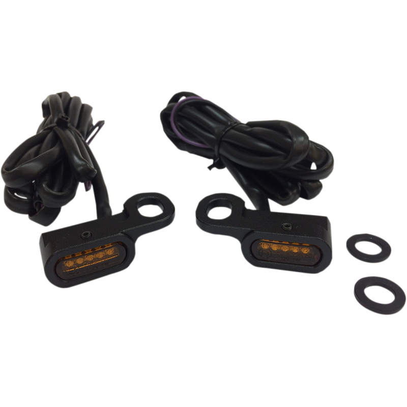 DRAG SPECIALTIES 09-16 FLHT LED H/B  MRKR LIGHTS BLK AMBR PR L22-0229MBAE