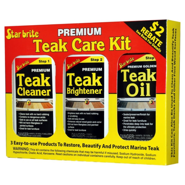 STARBRITE TEAK CARE KIT 3X16OZ BOTTLES 081216C