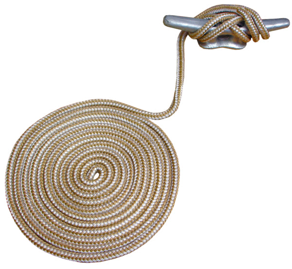 ATTWOOD 1/2 X 15 DOCKLINE GOLD DOUBLE BRAIDED NY 117565-7
