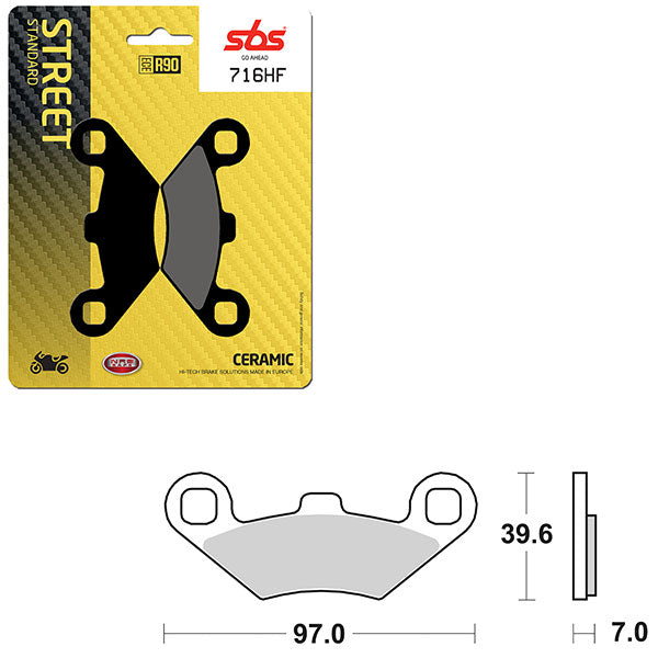 SBS ATV/UTV CERAMIC BRAKE PAD  6190716100