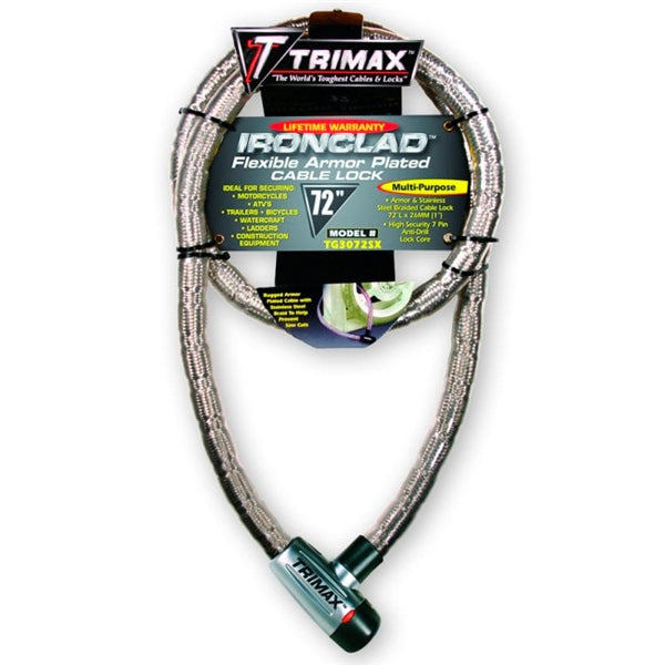 TRIMAX LOCKING CABLE IRONCLAD 72"X26MM TG3072SX