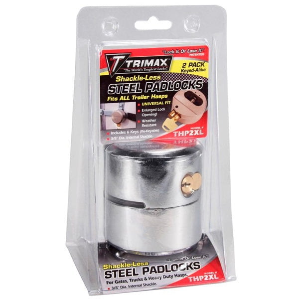 TRIMAX PADLOCK KEYED 3/8" QTY2 TRIMAX THP2XL
