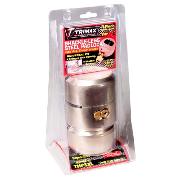 TRIMAX PADLOCK KEYED 3/8" QTY3 TRIMAX THP3XL