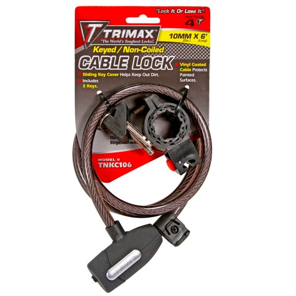 TRIMAX CABLE LOCK W/BRACKET 72"X10MM TRIMAX TNKC106