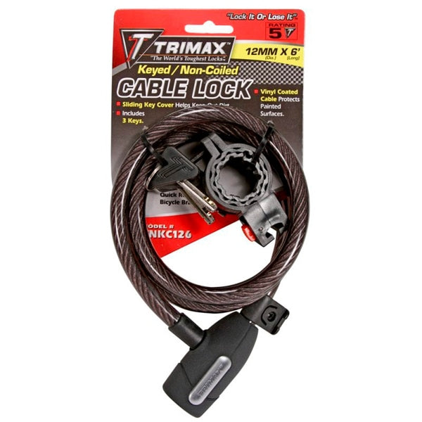 TRIMAX CABLE LOCK W/BRACKET 72"X12MM TRIMAX TNKC126