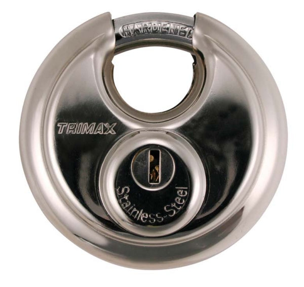 TRIMAX ROUND PAD LOCK 70MM SS W/SHACKLE 10MM TRP170