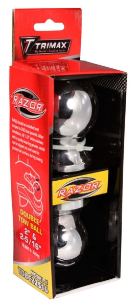 TRIMAX DOUBLE TOW BALL 2   & 2 5/16   CHROME TDBC22516