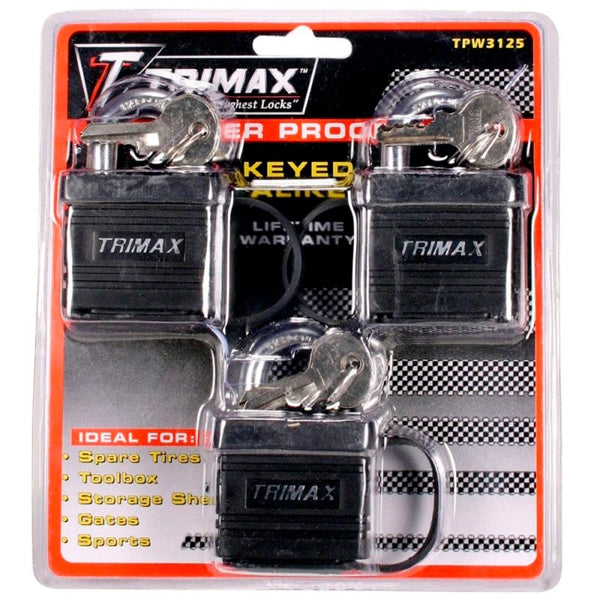 TRIMAX PADLOCK 1-1/8?X5/16? DIAM QTY3 TRIMAX TPW3125