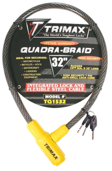 TRIMAX INTEGRATED KEYED CABLE LOCK 32  X15MM TQ1532