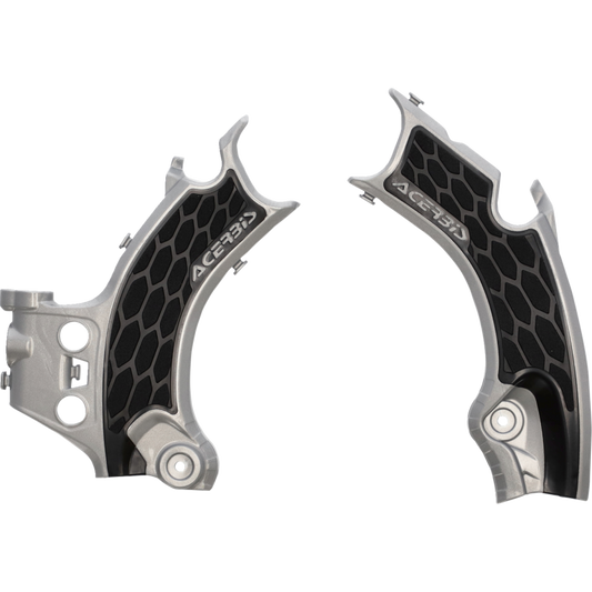 ACERBIS FRAME GUARDS-XGRIP CRF250R/RX:22,CRF450R/RX:21-22 SILVER/BLK 2911441015