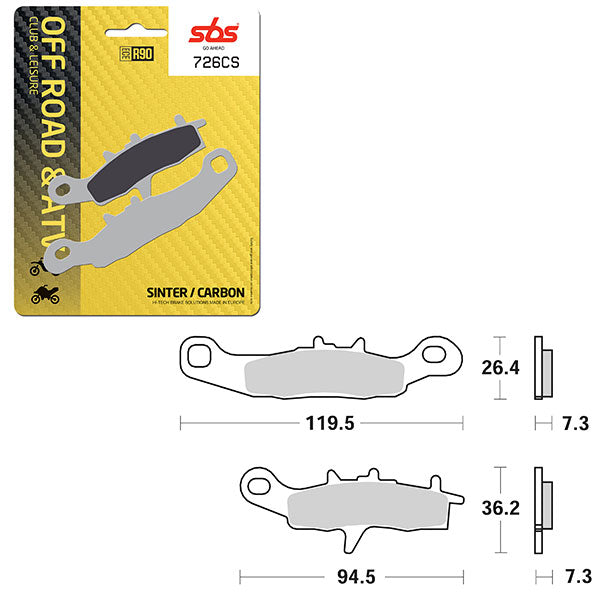 SBS CLUB, TRAILS & LEISURE CARBON BRAKE PAD  6330726100