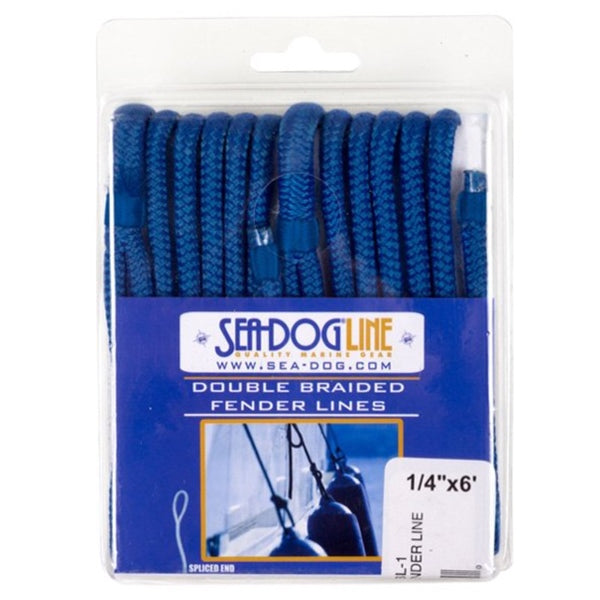 SEADOG DBLE BRAIDED FENDER LINE 1/4  X6  BL 302106006BL-1