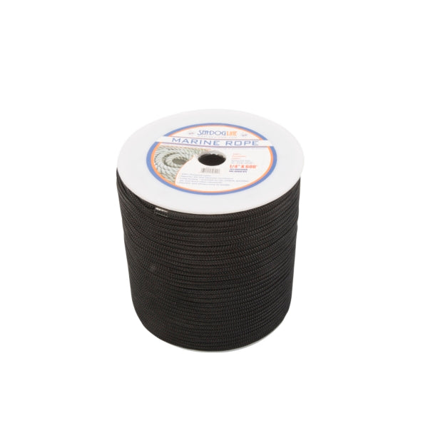 SEADOG DBLE BRAIDED NYLON 1/4"X600  - BLACK 302106600BK