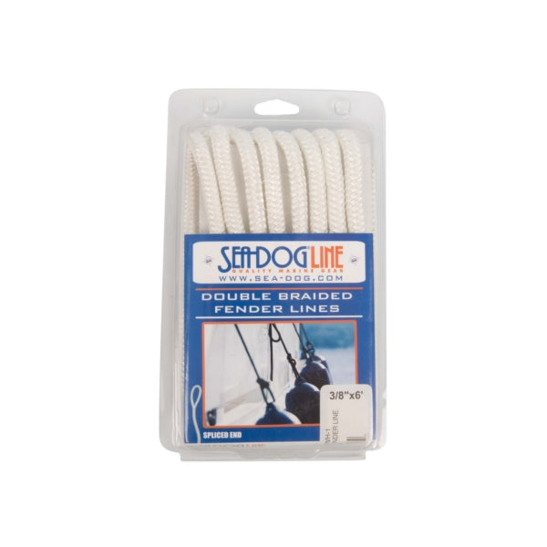 SEADOG DBLE BRAIDED FENDER LINE 3/8  X6  WH 302110006WH-1