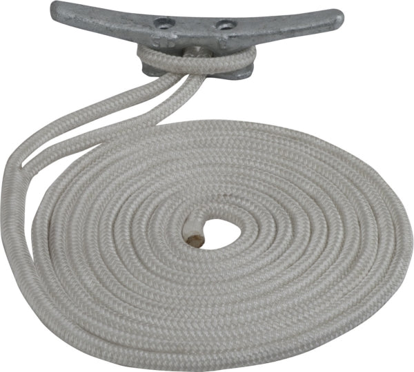 SEADOG DBLE BRAIDED NYL DOCK LINE 3/8"X10  WH 302110010WH-1
