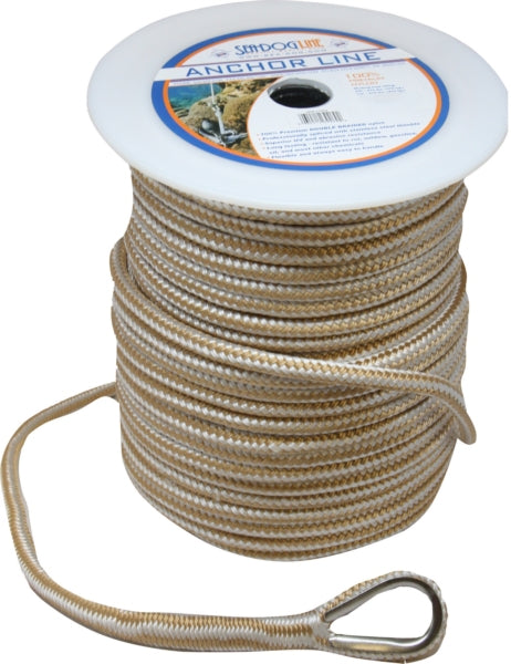 SEADOG DBLE BRAID NYL ANCHOR LINE 3/8"X200  GO 302110200G/W-1