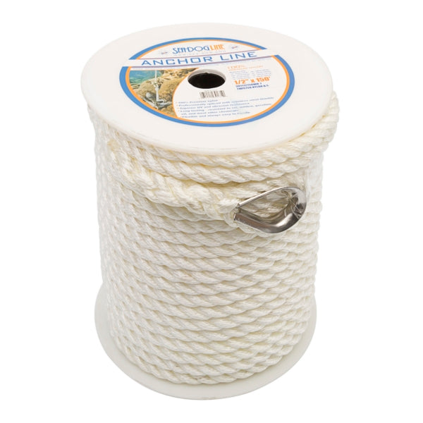 SEADOG DBLE BRAID NYL ANCHOR LINE 3/8"X150  GO 302110150G/W-1