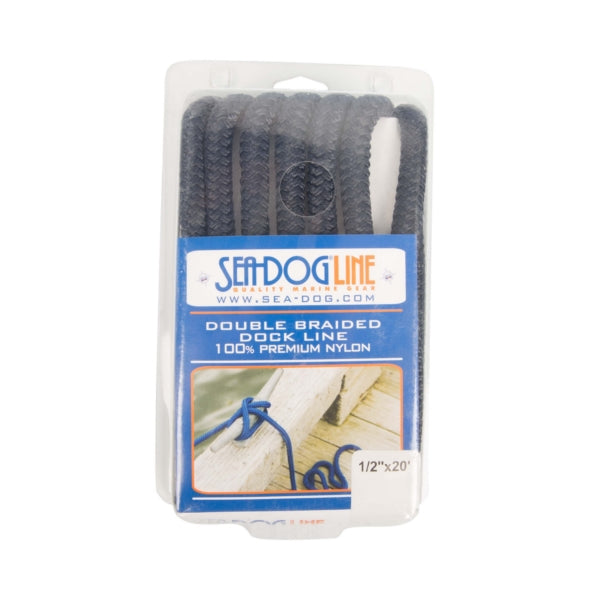 SEADOG DBLE BRAIDED NYL DOCK LINE 1/2"X20  NAVY 302112020NV-1