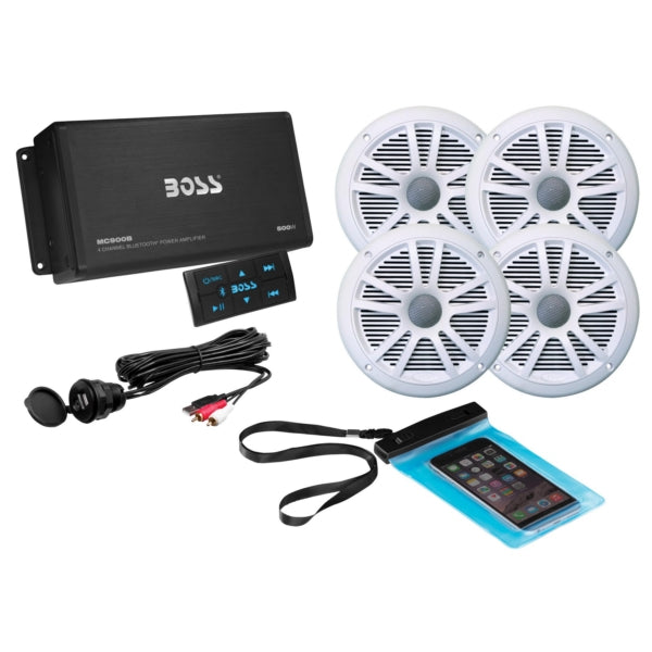 BOSS AUDIO BLUETOOTH AMP 4-CHANNEL W/ 4 WH SPEAKERS ASK904B.64