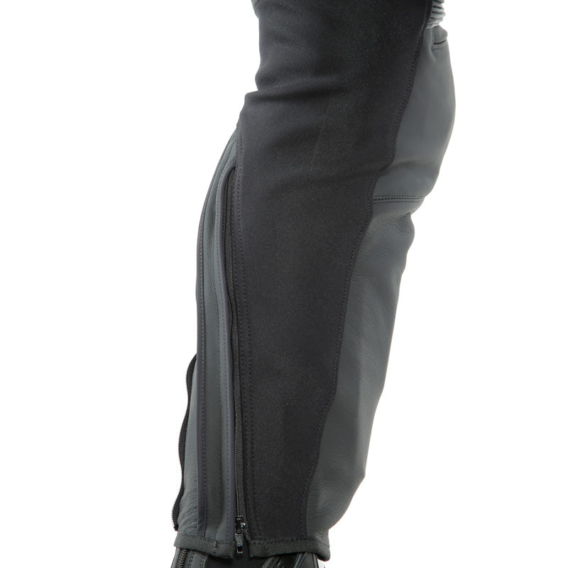 DAINESE PONY 3 TALL LEATHER PANTS BLACK-MATT 1553716-076-122
