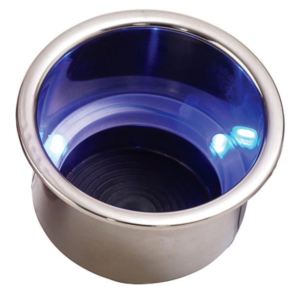 SEADOG MOUNT DRINK HOLDER SST W/BL LED 588074-1