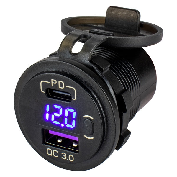 SEADOG SOCKET USB/USC W/HIDDEN VOLT METER 426518