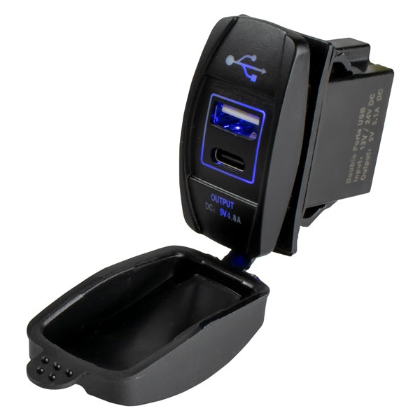 SEADOG ROCKER DUAL USB C/ USB A SEADOG 426521