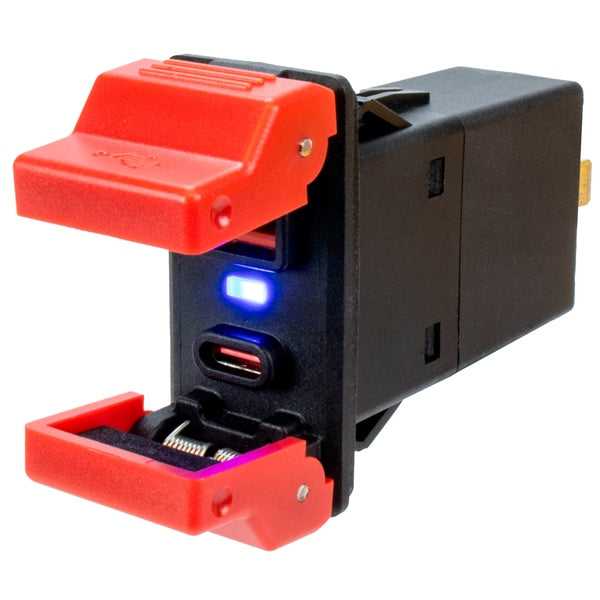 SEADOG SOCKET USB W/DUAL COVER + USB-C ROCKER 426545-1