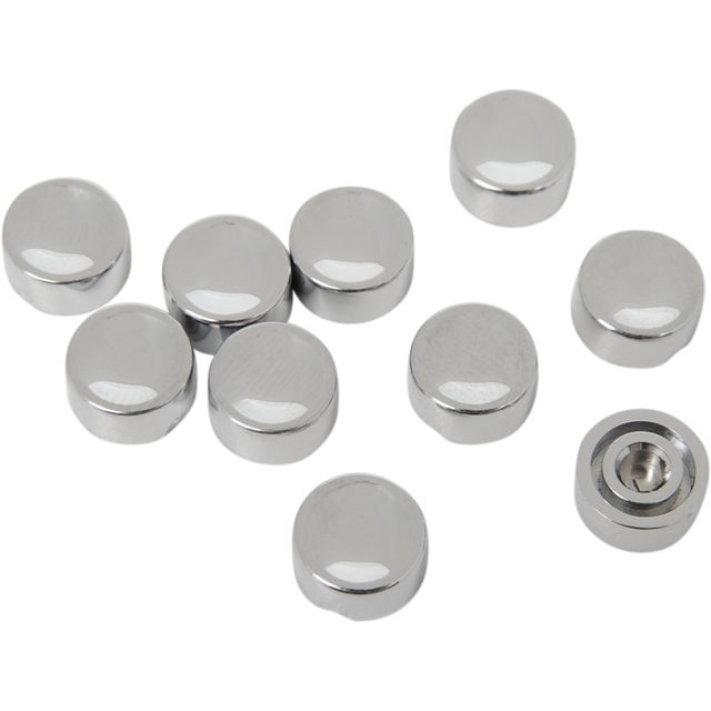 DRAG SPECIALTIES CHROME SHORT BUTTON CAP 10PK DS-272154