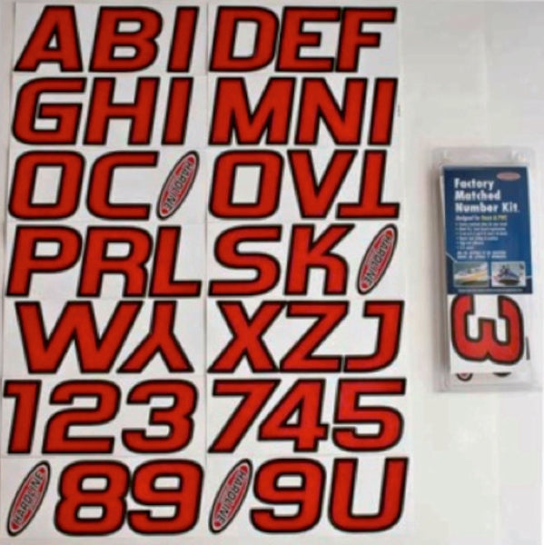 HARDLINE REGISTRATION NUMBER RED AND BLACK REBLK700