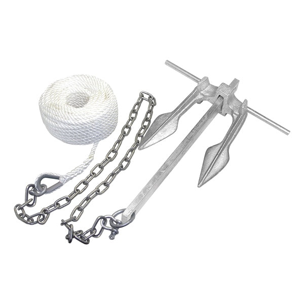 KIMPEX FLUKE CLAW ANCHOR #8 KIT W/100  ROPE 50579