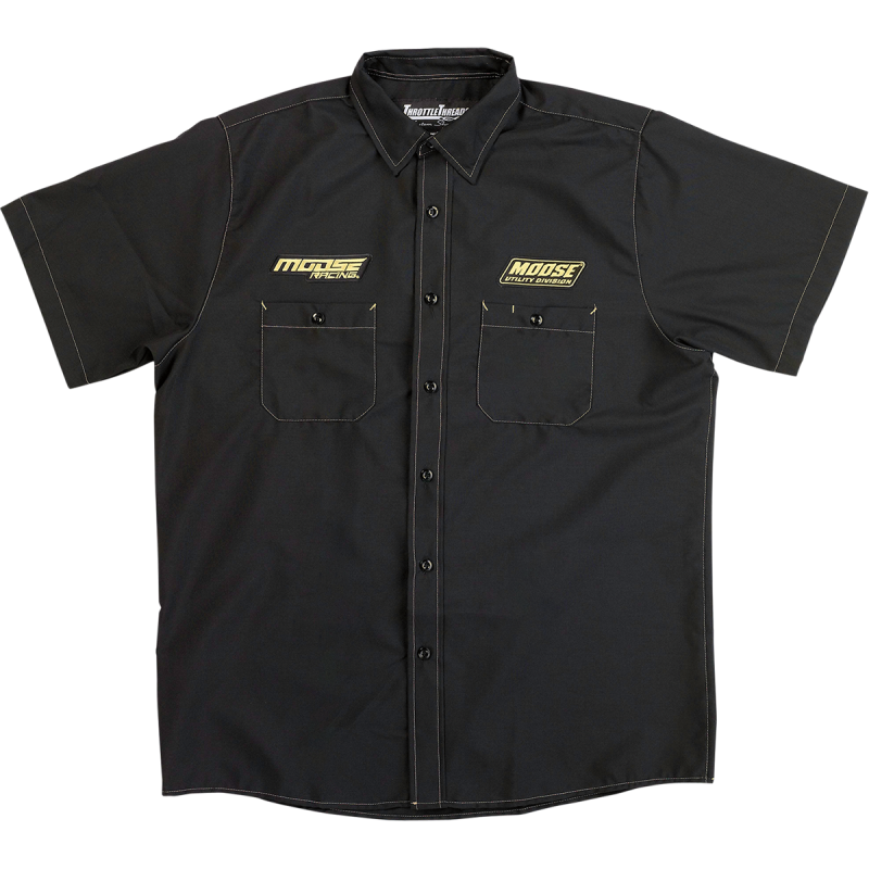 MOOSE RACING SOFTGOODS SHIRT MOOSE SHOP BLK LG MSR01S8RDLG