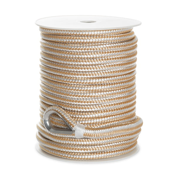 KIMPEX ANCHOR LINE 1/2"X150  DOUB BRAID GOL/WH 52729
