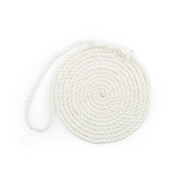 KIMPEX DOCK LINE 3/8"X15 3 STRAND TWIST NYL WH 52809