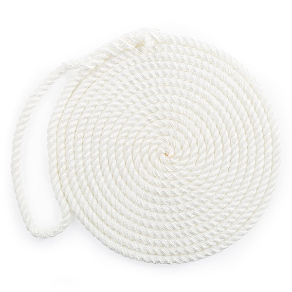 KIMPEX DOCK LINE 3/8"X25 3 STRAND TWIST NYL WH 52821