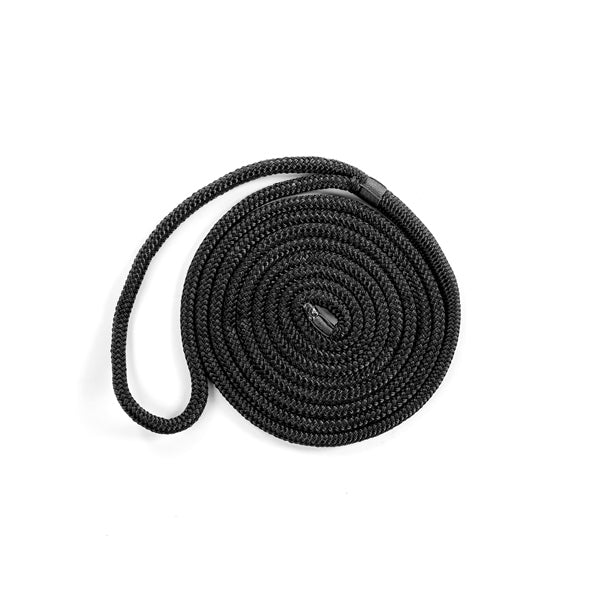 KIMPEX DOCK LINE 1/2"X10 DOUB BRAID NYL BK 748945