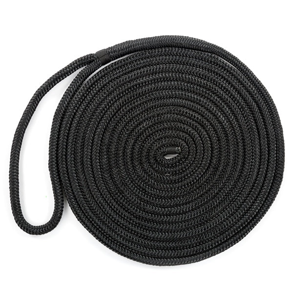 KIMPEX DOCK LINE 1/2"X25 DOUB BRAID NYL BK 52897