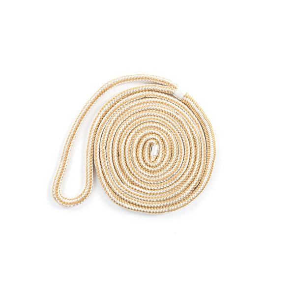 KIMPEX DOCK LINE 3/8"X15 DOUB BRAID NYL WH/GOL 52854-#