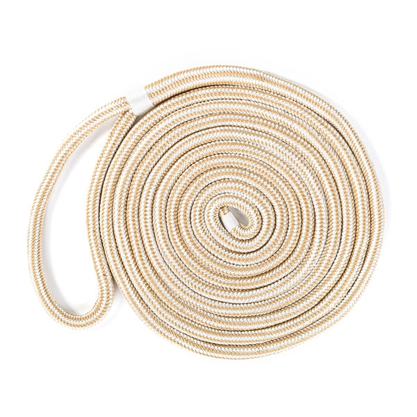 KIMPEX DOCK LINE 5/8"X20 DOUB BRAID NYL WH/GD 748955