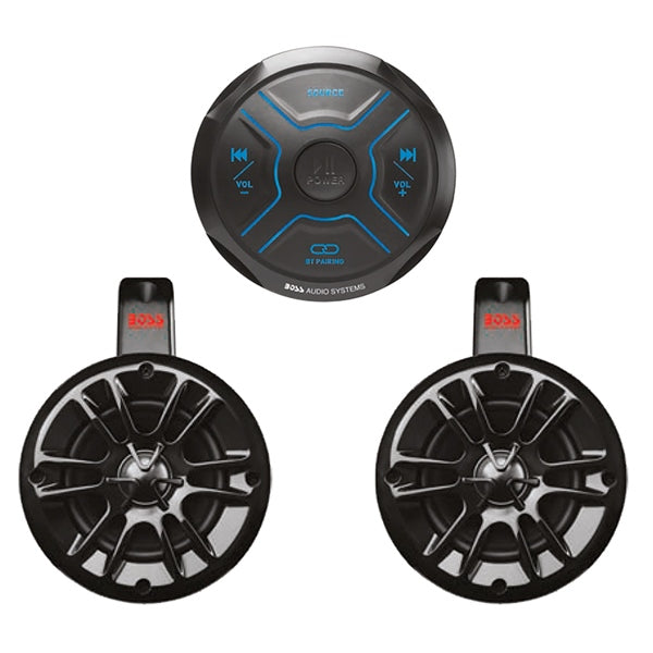 BOSS AUDIO GAUGE MARINE DIGITAL W/SPEAKER 4"QTY2 BK MG150T.4