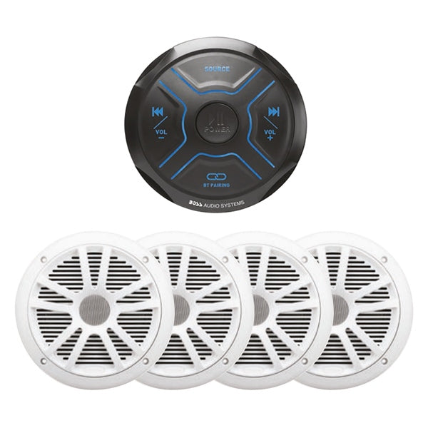 BOSS AUDIO GAUGE MARINE BK W/SPEAKERS 6.5" QTY4 WH MG250W.64
