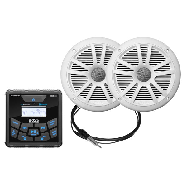 BOSS AUDIO RECEIVER/ANTENNA/SPEAKER 6.5" WH QTY2 MCKGB450W.6