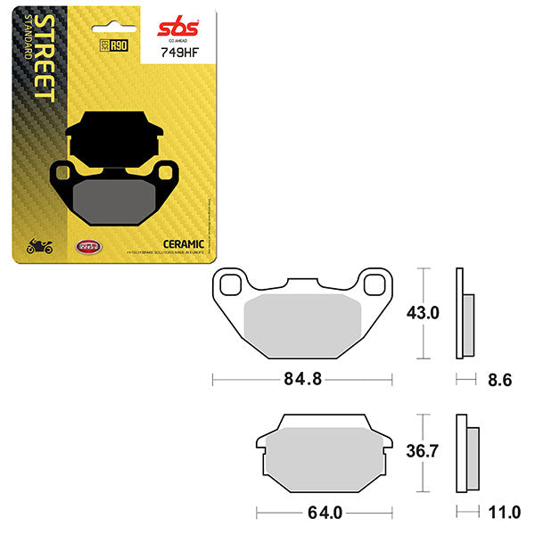 SBS ATV/UTV CERAMIC BRAKE PAD  6190749100