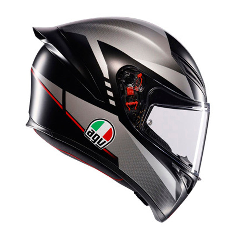 AGV K1 S LAP MATT BLACK/GREY/RED (L) 2118394017034L