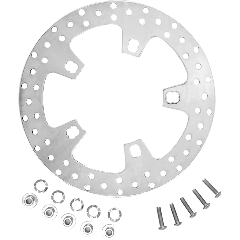 COASTAL MOTO 11.8" FRONT PERIMETER ROTOR FL POLISHED W/HARDWARE SOLD EA CM-FR-118P